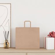 Хартиени торбички 250 бр с дръжки кафяви 32x22x28 см