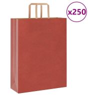 Хартиени торбички 250 бр с дръжки червени 32x12x42 см