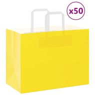 Хартиени торбички 50 бр с дръжки жълти 32x17x25 см