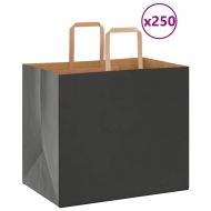Хартиени торбички 250 бр с дръжки черни 32x22x28 см