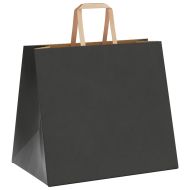 Хартиени торбички 250 бр с дръжки черни 32x22x28 см