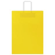 Хартиени торбички 250 бр с дръжки жълти 32x17x44 см