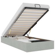 Османска рамка за легло без матрак, светлосива, 80x200см кадифе