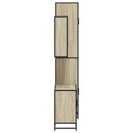 Комплект шкафове за баня от 3 части дъб сонома инженерно дърво