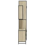 Комплект шкафове за баня от 3 части дъб сонома инженерно дърво