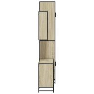 Комплект шкафове за баня от 3 части дъб сонома инженерно дърво