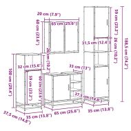 Комплект шкафове за баня от 4 части дъб сонома инженерно дърво