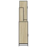 Комплект шкафове за баня от 4 части дъб сонома инженерно дърво