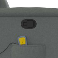 Масажен фотьойл с регулируема облегалка, тъмносив, плат