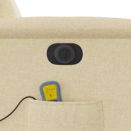 Електрически масажен реклайнер стол, кремав, текстил