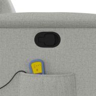 Изправящ масажен реклайнер стол, облачно сив, текстил