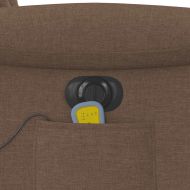 Електрически масажен реклайнер стол, кафяв, текстил