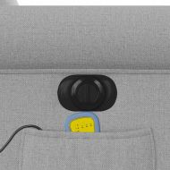 Електрически масажен реклайнер стол, облачно сив, текстил