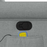 Изправящ масажен реклайнер стол, светлосив, текстил