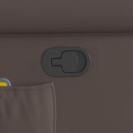 Изправящ масажен реклайнер стол, лъскаво кафяво изкуствена кожа