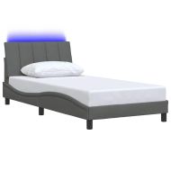 Рамка за легло без матрак Hanko, тъмносива, 100x200 см, плат