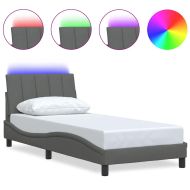 Рамка за легло без матрак Hanko, тъмносива, 90x200 см, плат