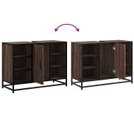 Шкаф за мивка за баня, кафяв дъб, 80x33x60 см, инженерно дърво