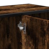 Шкаф за мивка за баня, опушен дъб, 80x33x60 см, инженерно дърво