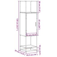 Висока дъска Кафяв дъб 35,5x35x139 cm Обработено дърво и метал