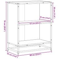 Шкаф за книги Пушен дъб 60x35x76 cm Инженерна дървесина