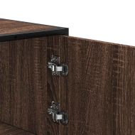 Висока дъска Кафяв дъб 68x35x106,5 cm Обработено дърво и метал