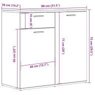 Шкаф Artisan Дъб 80x36x75 cm Инженерна дървесина