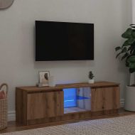 ТВ шкаф с LED осветление, 120x30x36 см, инженерно дърво