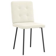 Трапезни столове, 4 бр, кремави, кадифе