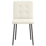 Трапезни столове, 4 бр, кремави, кадифе