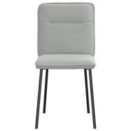 Трапезни столове, 6 бр, светлосиви, кадифе