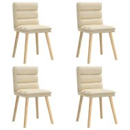 Трапезни столове, 4 бр, кремави, текстил