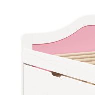 Дневно легло с 3 чекмеджета без матрак Бяло&Розово 90x200 cm