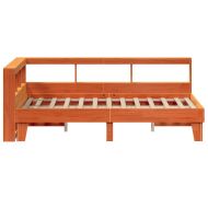 Легло с етажерка за книги, без матрак, 135x190 см, бор масив