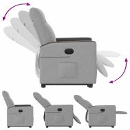 Електрически изправящ реклайнер стол, облачно сив, текстил