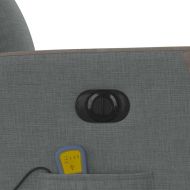 Електрически масажен реклайнер стол, тъмносив, текстил