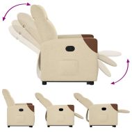 Изправящ реклайнер стол, кремав, текстил