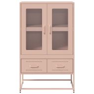 Висок шкаф, розов, 68x39x111,5 см, стомана