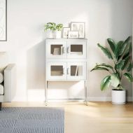 Висока дъска Бяла 68x39x107 cm Стомана