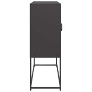 Бюфет, черен, 100,5x39x107 см, студеновалцувана стомана