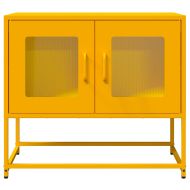 ТВ шкаф Горчица Жълто 68x39x60,5 cm Студено валцувана стомана