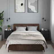 Стенни нощни шкафчета 2 бр., черни 40x31x39,5 cm