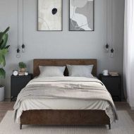 Нощни шкафчета 2 бр. черни 40x31x50 cm Изработено дърво и метал