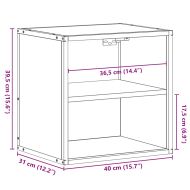 Стенно нощно шкафче Кафяв дъб 40x31x39,5 cm
