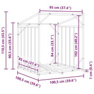 vidaxL Стойка за дърва за огрев с дъждобран, 100,5x100,5x110,5 см