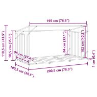 vidaxL Стойка за дърва за огрев с дъждобран, 200,5x100,5x110,5 см