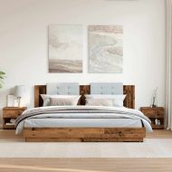 Нощни шкафчета 2 бр. старо дърво 40x30x39cm Инженерна дървесина