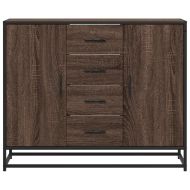 Сайдборд, кафяв дъб, 92x35x76 см, инженерно дърво