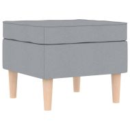 Фотьойл с табуретка за крака, светлосив, текстил