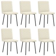 Трапезни столове, 6 бр, кремави, кадифе